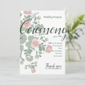 Sage Green Wildflower Wedding Design Flat Program プログラム (スタンド正面)