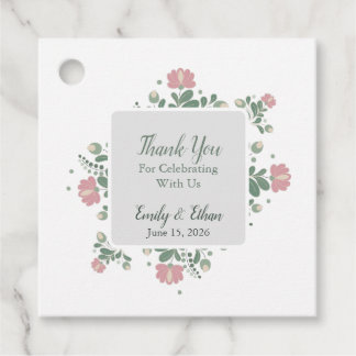 Sage Green Wildflower Wedding Favor フェイバータグ
