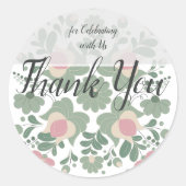 Sage Green Wildflower Wedding Favor Sticker ラウンドシール (正面)