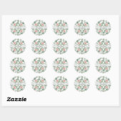 Sage Green Wildflower Wedding Favor Sticker ラウンドシール (シート)