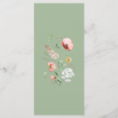 Sage Green Wildflower Wedding Menu Card メニュー (裏面)