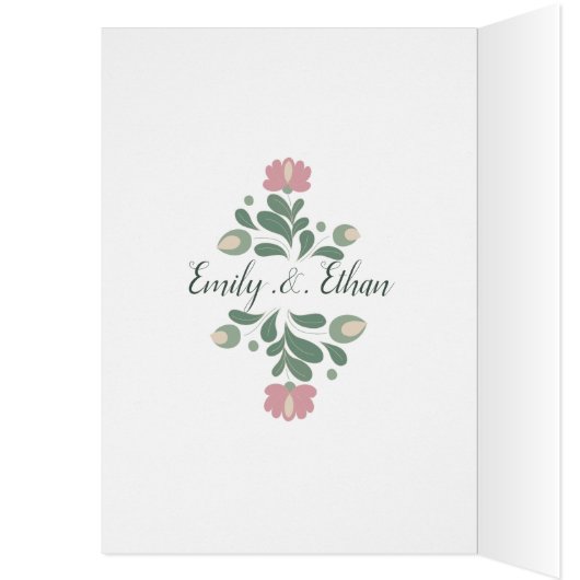 Sage Green Wildflower Wedding Table Number (内側 (左))