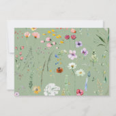 Sage Green Wildflower Wedding Thank You Card サンキューカード (裏面)