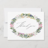 Sage Green Wildflower Wreath Baptism Photo サンキューカード (正面)