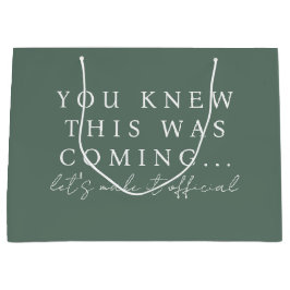 Sage Green Will You Be My Bridesmaid Proposal ラージペーパーバッグ