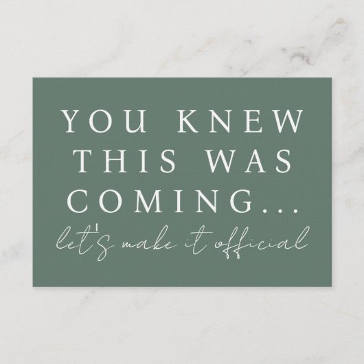 Sage Green Will You Be My Bridesmaid Proposal Card 招待状 (正面)