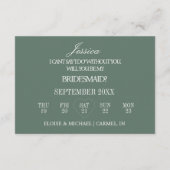Sage Green Will You Be My Bridesmaid Proposal Card 招待状 (裏面)