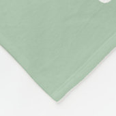Sage Green Willow Bough Monogrammed フリースブランケット (角)