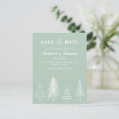 Sage Green Winter Christmas Save the Date 結婚's ポストカード (スタンド正面)