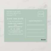 Sage Green Winter Christmas Save the Date 結婚's ポストカード (裏面)