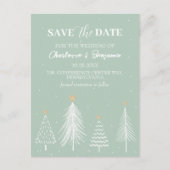 Sage Green Winter Christmas Save the Date 結婚's ポストカード (正面)