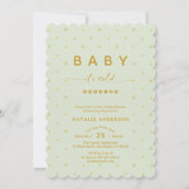 Sage Green Winter It's Cold Outside Baby Shower 招待状 (正面)