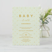 Sage Green Winter It's Cold Outside Baby Shower 招待状 (スタンド正面)
