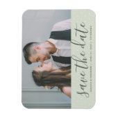 Sage Green with Dots日付の写真を結婚保存 マグネット (縦)