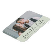 Sage Green with Dots日付の写真を結婚保存 マグネット (左側)