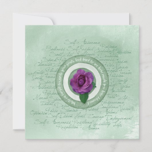 Sage Green with Purple Rose Empowerment Quote (正面)