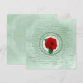 Sage Green with Red Rose Empowerment Quote (正面/裏面)