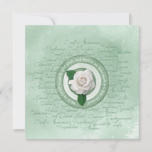 Sage Green with White Rose Empowerment Quote (正面)