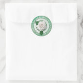 Sage Green with White Rose Inspirational Quote ラウンドシール (バッグ)