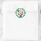 Sage Green with White Rose Inspirational Quote  ラウンドシール (バッグ)