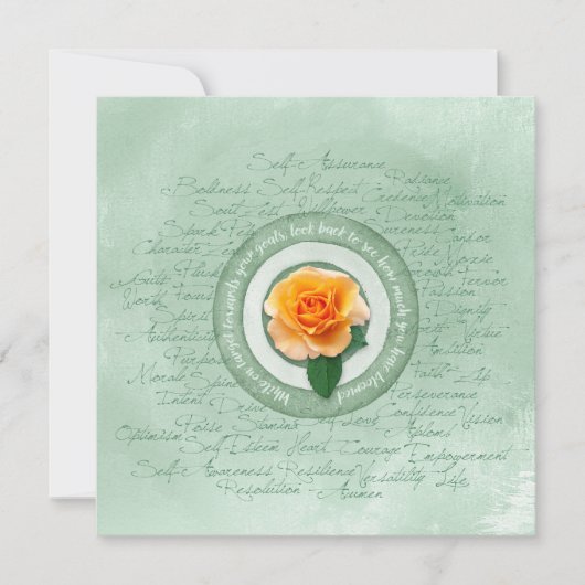 Sage Green with Yellow Rose Empowerment Quote (正面)