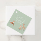 Sage Green Woodland Animal Baby Shower フェイバータグ (インサイチュ)
