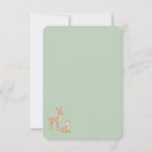 Sage Green Woodland Animal Baby Shower Invitation 案内状 (裏面)