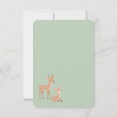 Sage Green Woodland Animal Baby Shower Invitation 案内状 (裏面)