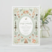 Sage Green Woodland Baby Shower Invitation 招待状 (スタンド正面)