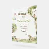 Sage Green Woodland Bearly Wait Momosa Bar アクリルサイン (傾斜)