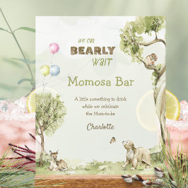Sage Green Woodland Bearly Wait Momosa Bar アクリルサイン