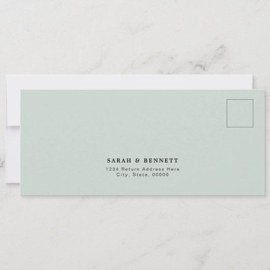 Sage Green World Map Boarding Pass RSVP Card 招待状 (裏面)