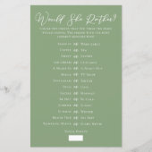 Sage Green Would She Rather Bridal Shower Game (正面)