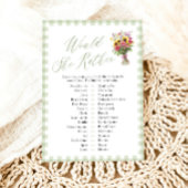 Sage Green Would She Rather Bridal Shower Game 招待状