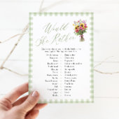 Sage Green Would She Rather Bridal Shower Game 招待状