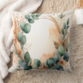 Sage Green Wreath Dried Flowers Pampas Grass クッション (ブランケット)