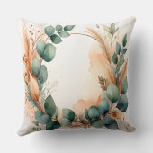 Sage Green Wreath Dried Flowers Pampas Grass クッション (裏面)