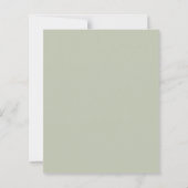 Sage green wreath monogram wedding invitation (裏面)