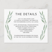 Sage Greeneryの結婚詳細カード、植物学 エンクロージャーカード (正面)