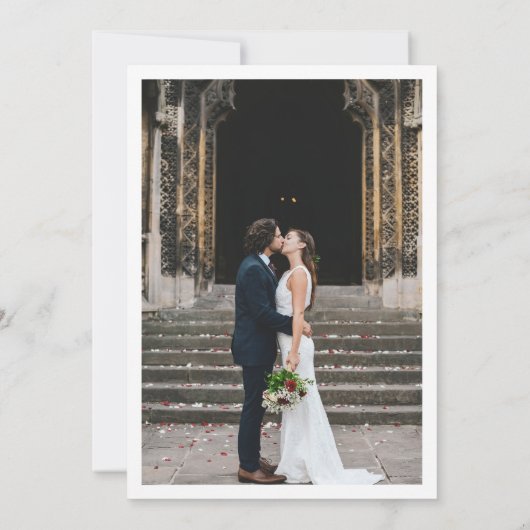 Sage Greeneryエレガントの結婚写真日付を保存 セーブザデート (裏面)