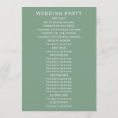 Sage Greenery結婚式 プログラム,植物学プログラム プログラム (裏面)