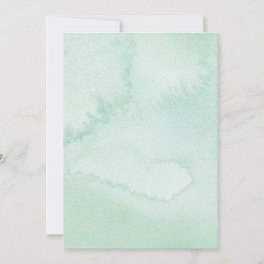 Sage Greenery Beary First Birthday 招待状 (裏面)