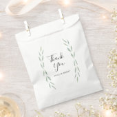 Sage Greenery Botanical Friends結婚,'s Thank You フェイバーバッグ (クリップ留めされた状態)