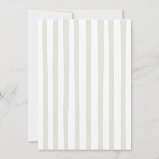 Sage Greenery Bow Coquette Bear Baptism 招待状 (裏面)