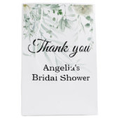 Sage Greenery Bridal Shower ミディアムペーパーバッグ (正面)