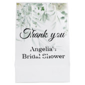 Sage Greenery Bridal Shower ミディアムペーパーバッグ (裏面)