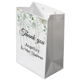 Sage Greenery Bridal Shower ミディアムペーパーバッグ