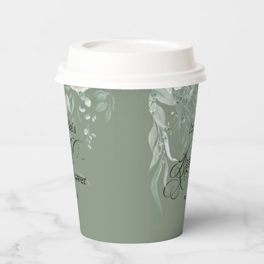 Sage Greenery Bridal Shower 紙コップ (左)