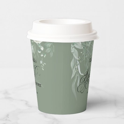 Sage Greenery Bridal Shower 紙コップ (右)