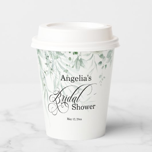 Sage Greenery Bridal Shower 紙コップ (正面)